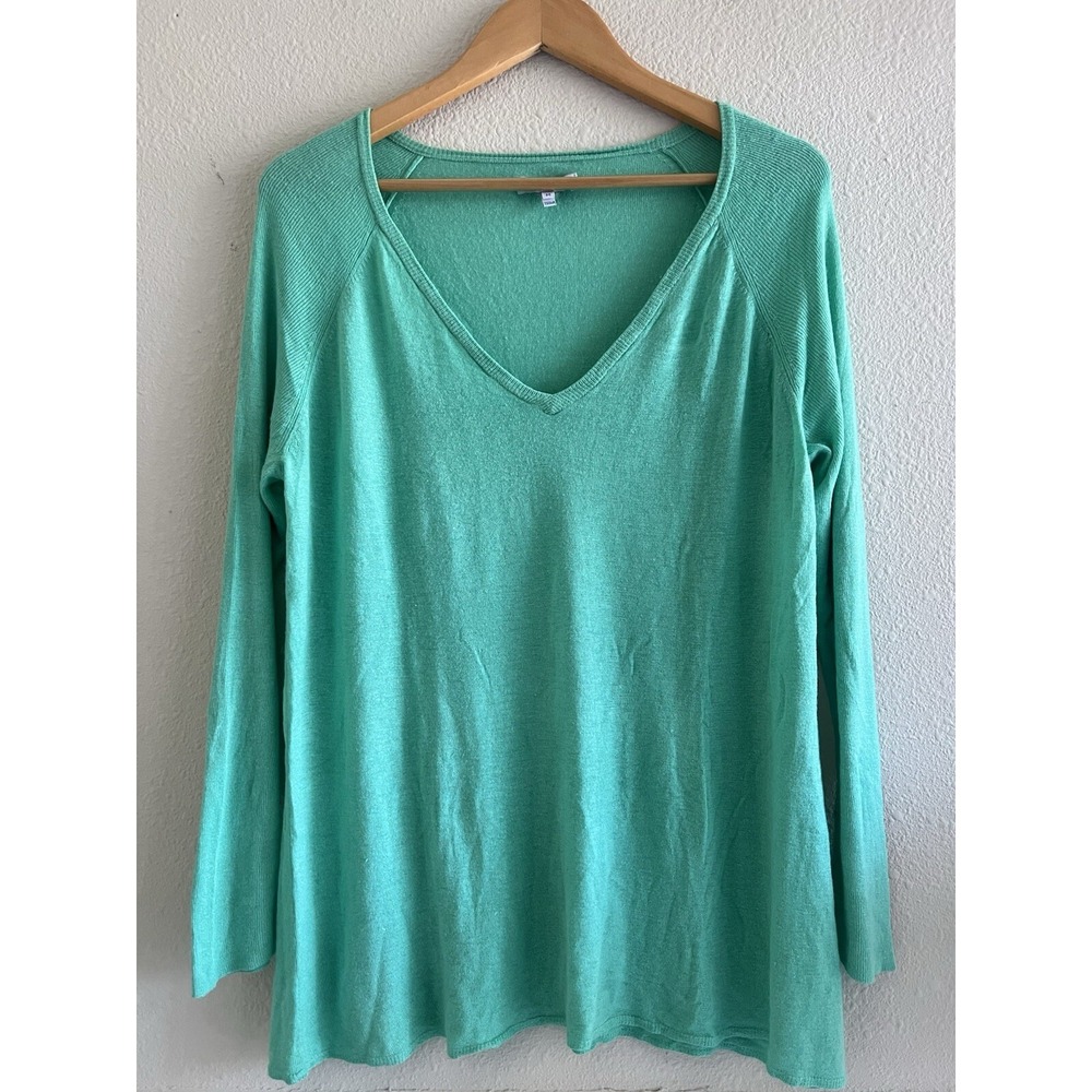 Adam Adam Lippes Lightweight Green Sweater Large Cashmere Blend Cozy Soft Preppy